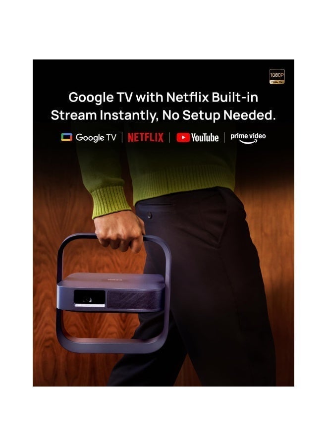 XGIMI ELFIN FLIP LASER | Portable Projector, Google TV with Licensed Netflix, 1600 ISO Lumens, Sound by Harman Kardon speaker - Image 2