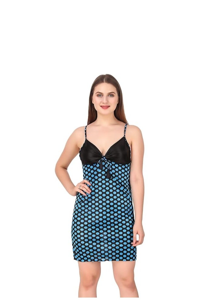 Accessorize Kingdom Women's Satin Polka Dots Night Wear (Size - Free Size)  - Image 1