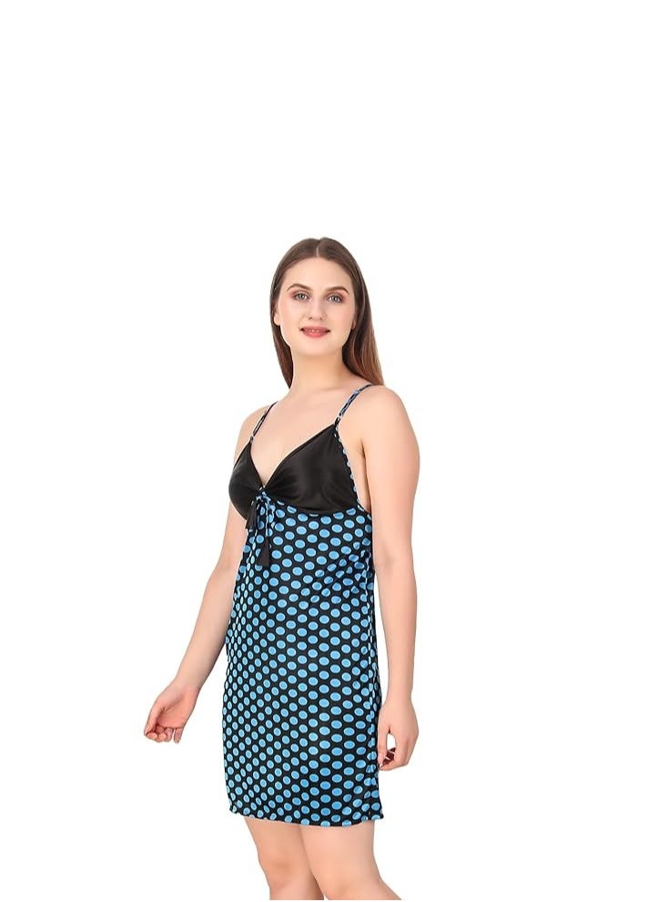 Accessorize Kingdom Women's Satin Polka Dots Night Wear (Size - Free Size)  - Image 2