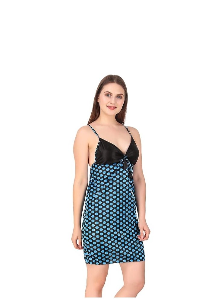 Accessorize Kingdom Women's Satin Polka Dots Night Wear (Size - Free Size)  - Image 3