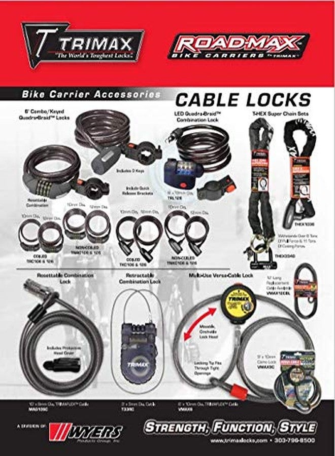 Trimax TQ2548 Trimaflex Long Integrated Keyed Cable Lock, 48-Inch X 25mm , Gray - Image 2
