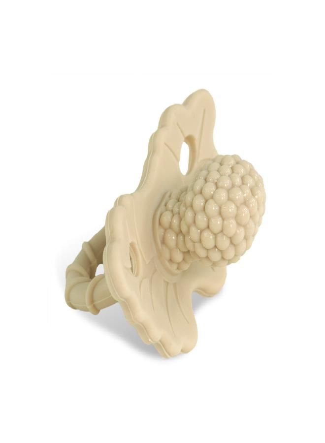 RAZBABY RaZbaby RaZberry Silicone Baby Teether Toy - Berrybumps Soothe Babies Sore Gums - Infant Teething Toy - Hands Free Design - BPA Free - Easy-to-Hold Design - Teething Relief Pacifier - Caramel - Image 1