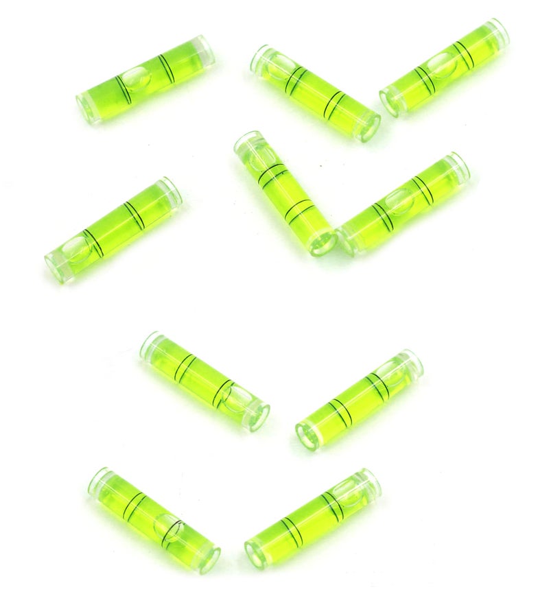 Chiloskit 10 Pcs Mini Bubble Level Tool Cylindrical Plastic Bubble Spirit Level Vials for TV Picture Frame Hanging Layout Tool 14inch