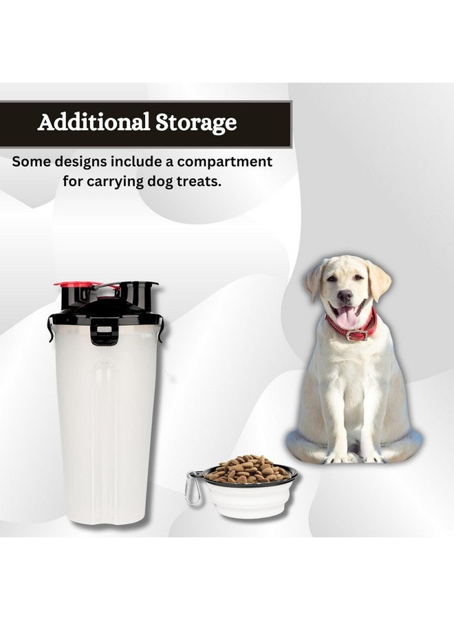 زجاجة مياه للسفر للكلاب والجراء - (350 مل)، وعاء طعام للحيوانات الأليفة 2 في 1 وزجاجة مياه، أوعية مياه محمولة للاستخدام في الهواء الطلق للمشي والسفر والتخييم والتنزه سيرًا على الأقدام - Image 3