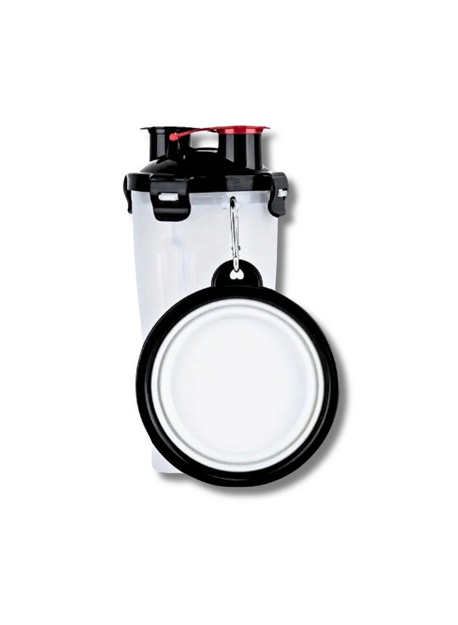 زجاجة مياه للسفر للكلاب والجراء - (350 مل)، وعاء طعام للحيوانات الأليفة 2 في 1 وزجاجة مياه، أوعية مياه محمولة للاستخدام في الهواء الطلق للمشي والسفر والتخييم والتنزه سيرًا على الأقدام - Image 1