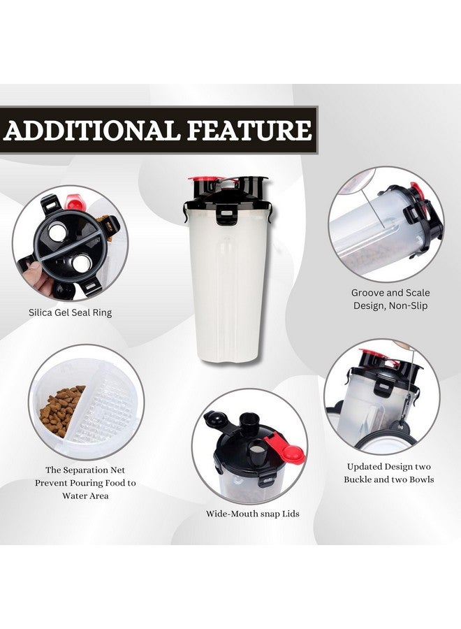 زجاجة مياه للسفر للكلاب والجراء - (350 مل)، وعاء طعام للحيوانات الأليفة 2 في 1 وزجاجة مياه، أوعية مياه محمولة للاستخدام في الهواء الطلق للمشي والسفر والتخييم والتنزه سيرًا على الأقدام - Image 5