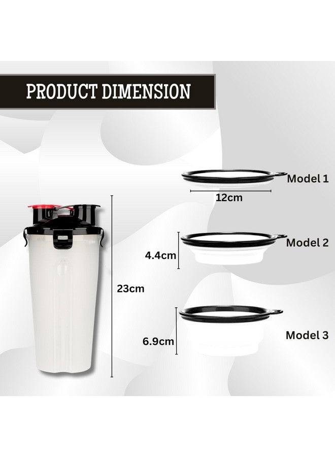 زجاجة مياه للسفر للكلاب والجراء - (350 مل)، وعاء طعام للحيوانات الأليفة 2 في 1 وزجاجة مياه، أوعية مياه محمولة للاستخدام في الهواء الطلق للمشي والسفر والتخييم والتنزه سيرًا على الأقدام - Image 2