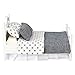 Inusitus Dollhouse White Queen Bed for 6 Inch Dolls Mini Wooden Bed with Gray Bedding Realistic Bedroom Accessories 112 Scale - Image 4