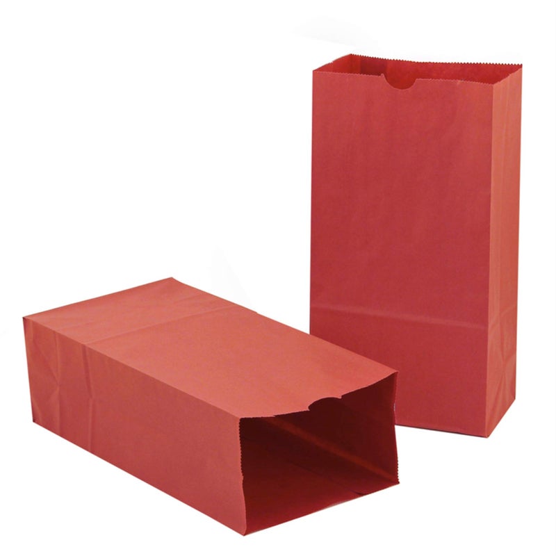 Hygloss Products Gusseted Paper Bags 6 6 x 35 x 11 Red Pack of 50 HYG66511