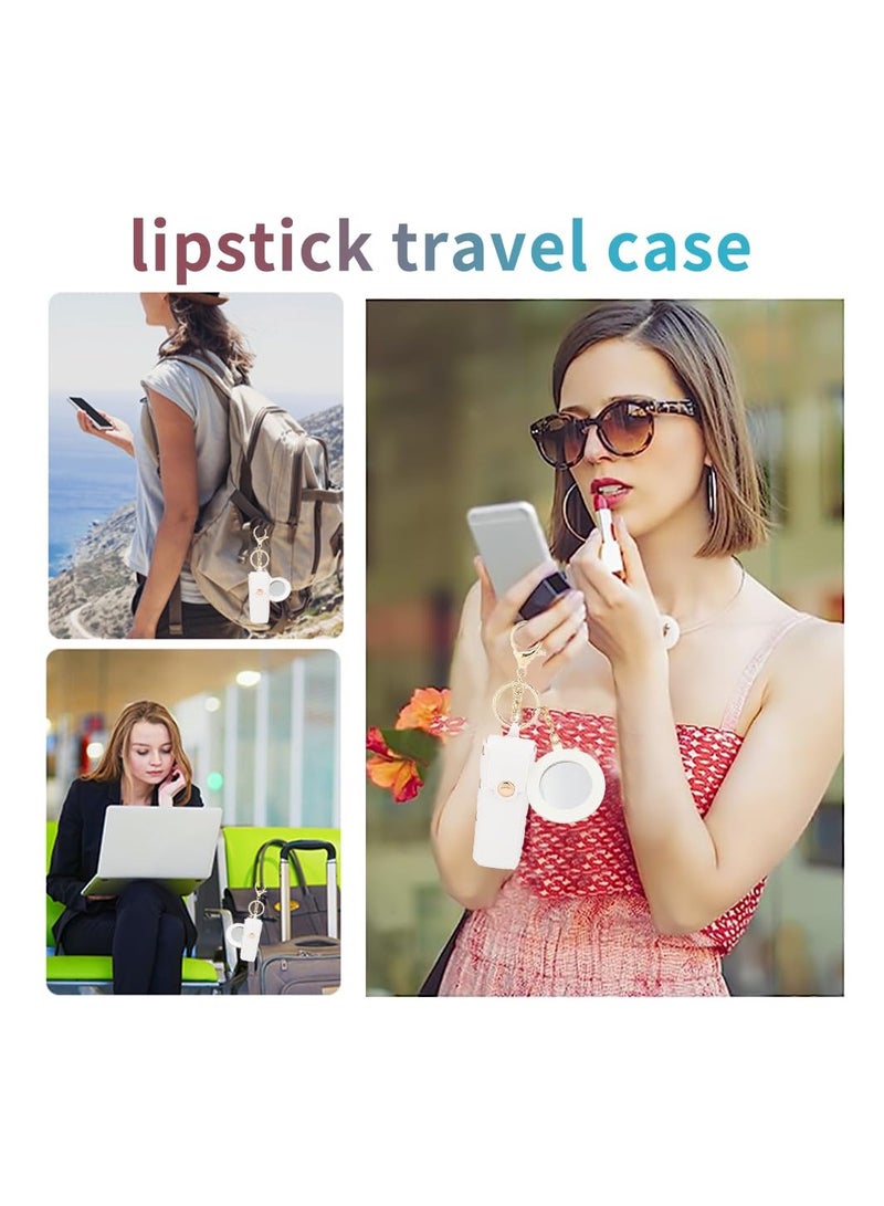 Zikra Suntown 2Pcs Lipstick Holder Keychain with Mirror, Lipstick Organizer Quality Leather With Alloy Zipper, Fashion Lipstick Organizer Storage Case for Purse Lip Stick, Lip Balm, Lip Gloss,Mini Perfume - Image 4