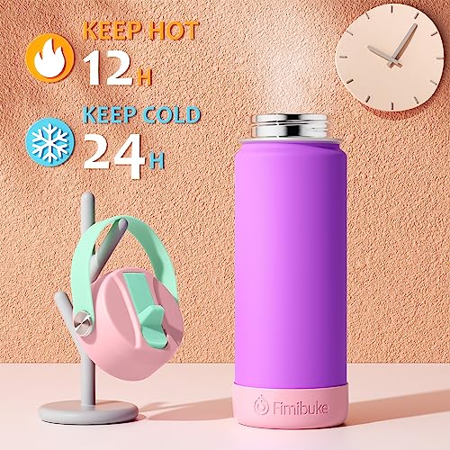 Fimibuke Kids Insulated Water Bottle, 18oz BPA FREE Kids Cups with Straw Double Wall Vacuum Tumbler 18/8 Stainless Steel Leak Proof Toddler Water Bottle for School Boys Girls (2 Pack, Hawaii) - Image 3