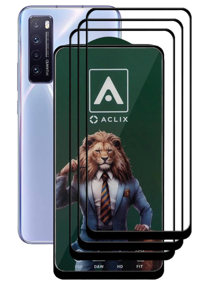 ACLIX 3 Pieces Antistatic ESD Dustproof Premium Quality High Definition Tempered Glass Screen Protector Designed For Huawei nova 7 5G - Image 1