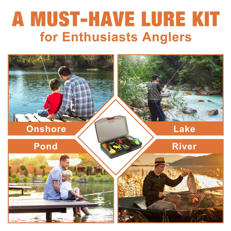 TRUSCEND Widely Used Fishing Bait Rigs Worth Every Penny, Selected Fishing Lures & Tackle Kit for Freshwater Fishing, Economic/Giftable/Premium Starter Fishing Gear Set Available, Perfect Fishing Gift - Image 3