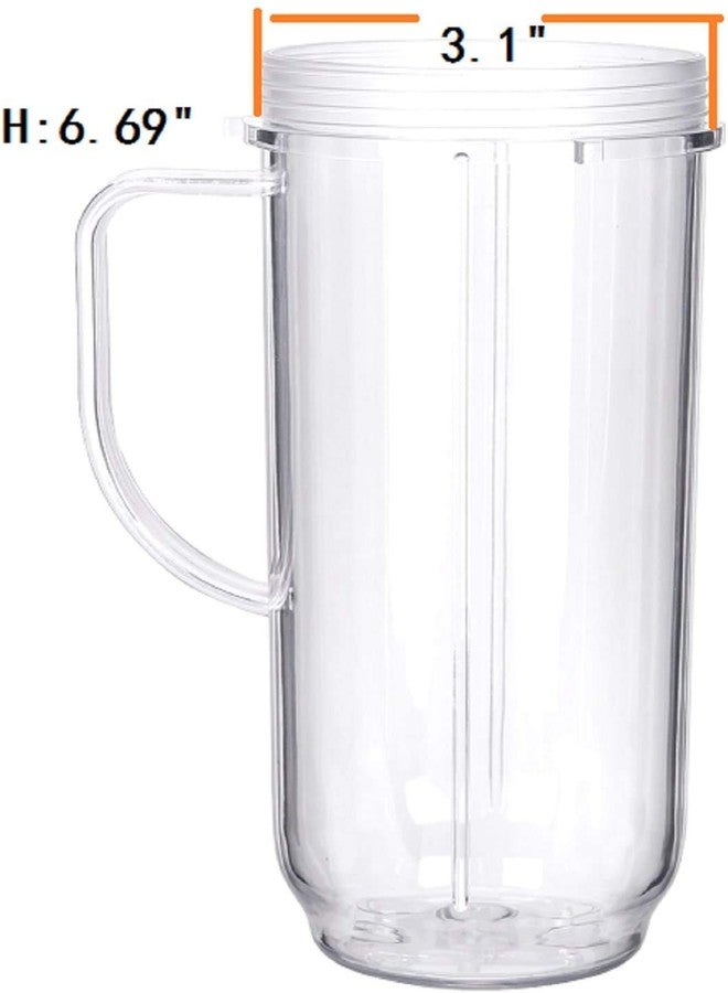 Sduck 2 PCS Tall 22oz Replacement Magic Bullet Blender Cups, 22OZ Blender Cups Jar compatible with 250W Magic Bullet MB1001 Series Juicer Mixer - Image 2