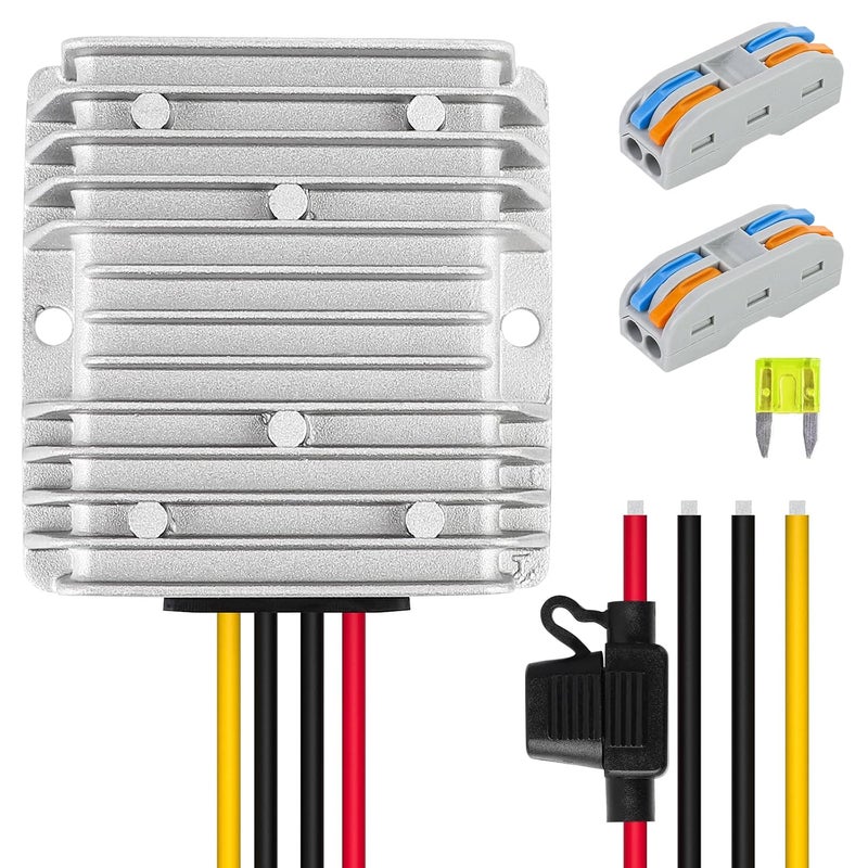 SUPERNIGHT 48V 36V to 12V Voltage Converter 240W 20A Regulator Step Down to 12V DC- DC Convert Reducer with Fuse Waterproof Power Supply Transformer Module for Golf Cart Scooters - Image 1