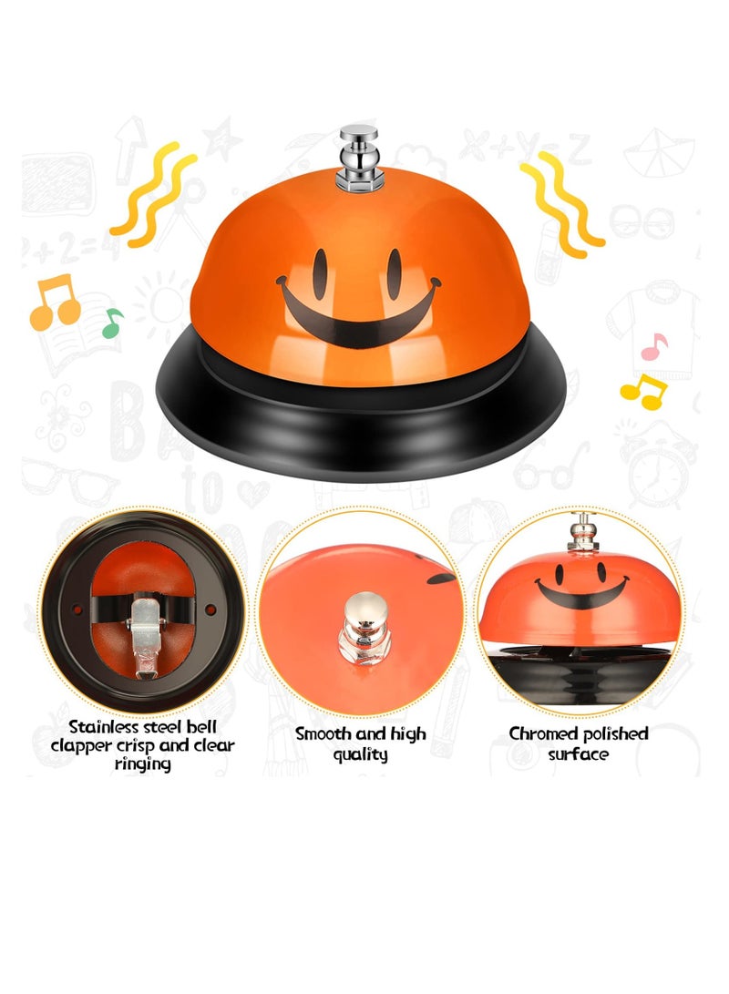 Pieces Desk Bell for Service, Smile Face Call Bell, Desk Bell 8.5cm Diameter, Call Bells with Metal Anti-Rust Construction,Front Desk Restaurant, Office, Schools (Red yellow blue) - Image 4