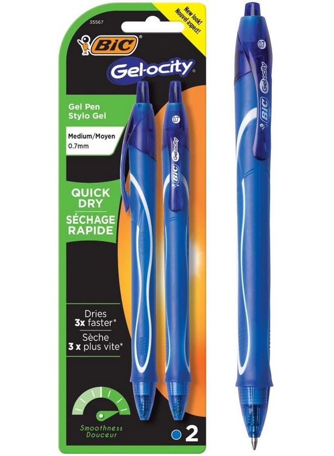 Bic Gelocity Quick Dry Blue Ink Pen 2 Pack - Image 2