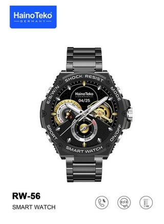 Germany RW56 Round Shape AMOLED Display Smart Watch With 3 Pair Straps And Wireless Charger Designed For Men And Boys Black - pzsku/Z2505C1DA4A65B8AED9F4Z/45/_/1729355742/da1e7334-7cc2-4280-a7a2-d3e01d4c27bd