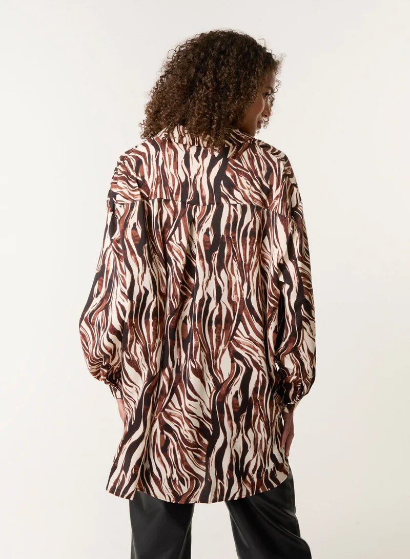 Blue Vanilla Zebra Print Shirt