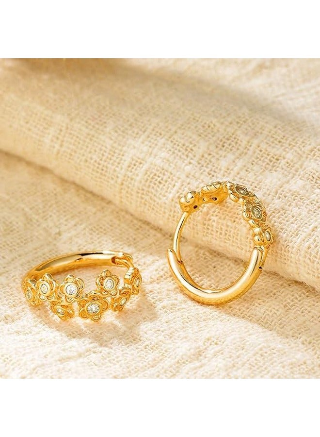 Mevecco Women Huggie Hoop Earrings Gold Ear Stud Cuff 14K Gold Filled Small Boho Beach Simple Delicate Handmade Hypoallergenic Jewelry Gift - Image 5