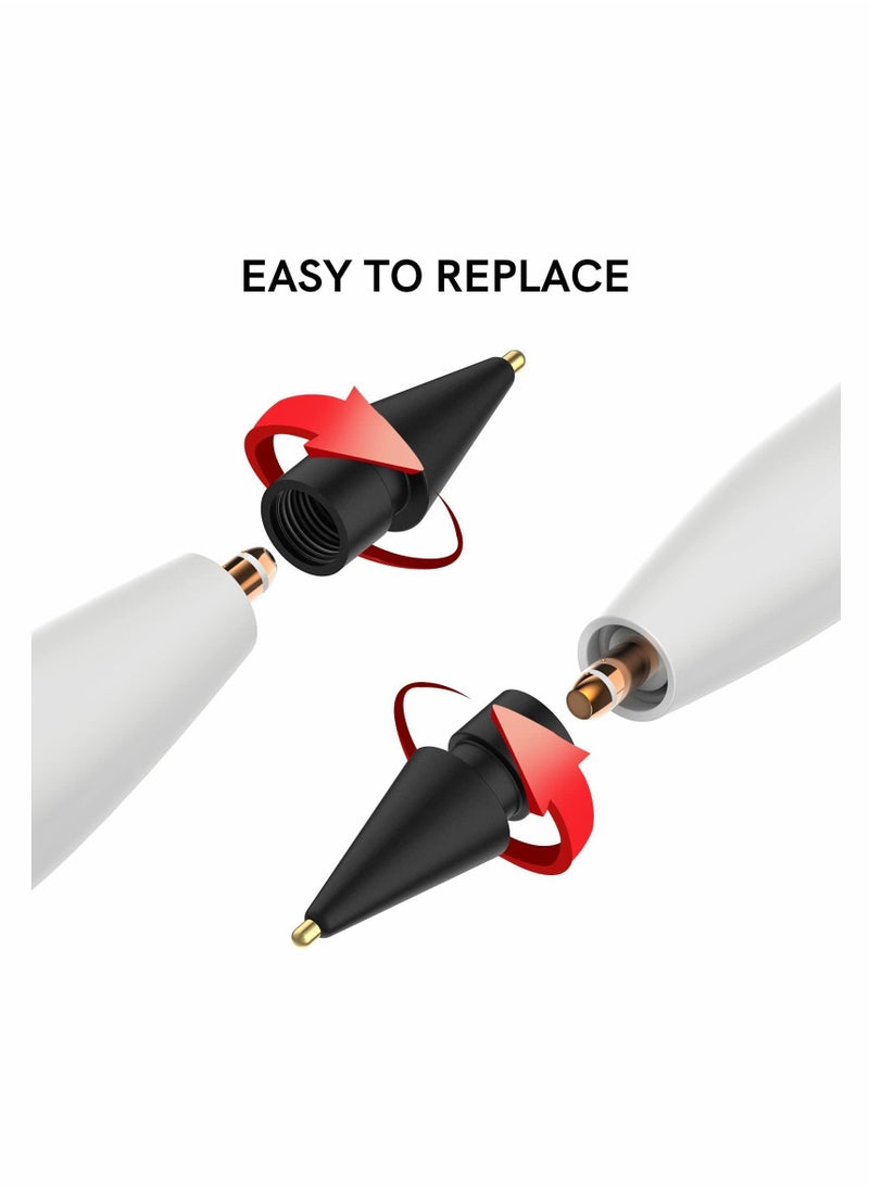 Y&D - Replacement Tips for Apple Pencil, 2 Pack Compatible with Pencil 2nd Gen and 1st Gen, No Wear Out Fine Point Precise Control Pen Like Nibs (Black 1.8mm) - Image 1