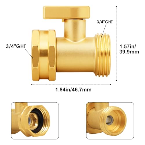 SIGURANTA Garden Hose Shut Off Valve 34 Inch Solid Brass Garden Hose connecto Shut Off Ball Valve 10 Set - Image 3