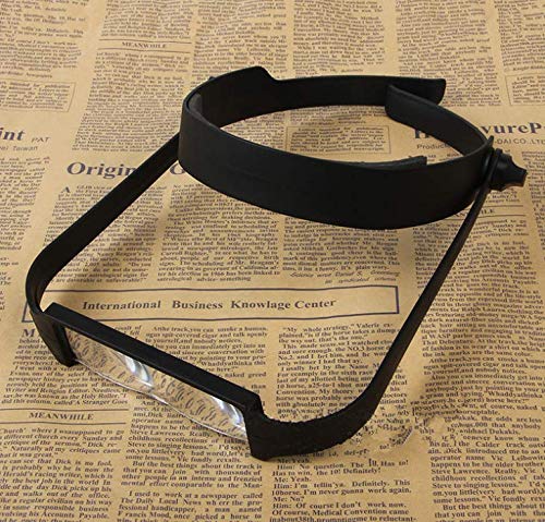 Jewelry Loupes Head Mounted Magnifying Glass Reading Magnifier Glasses Hands Free Handhead Magnifier 16X 20X 25X 35X Magnifying Sheet for Reading Eyeglass Jewelry Making Watch Repair Tool Kit