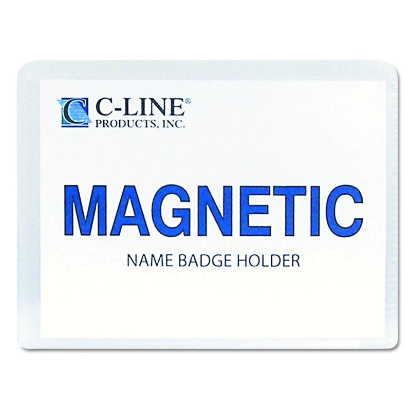 C-Line Magnetic Name Badge Holder Kit, Horizontal, 4w X 3h, Clear, 20/Box - Image 2