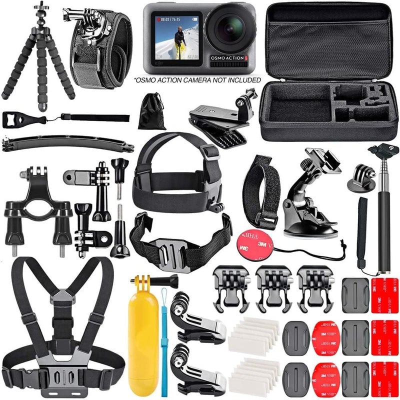 eWINNER 50 Piece Action Camera Accessory Kit for DJI Osmo and GoPro Hero Series - Image 1