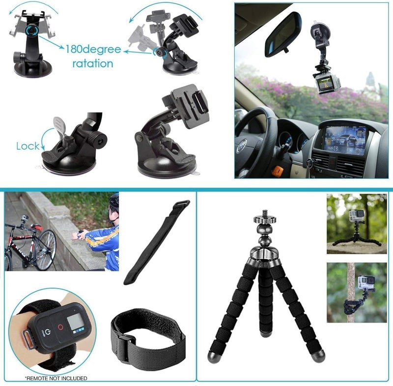 eWINNER 50 Piece Action Camera Accessory Kit for DJI Osmo and GoPro Hero Series - Image 3