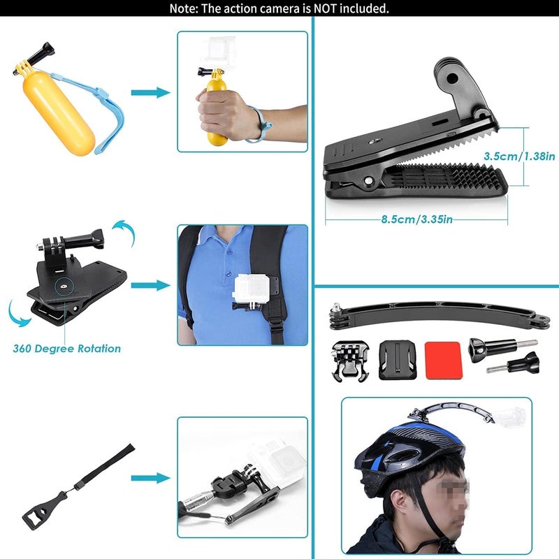 eWINNER 50 Piece Action Camera Accessory Kit for DJI Osmo and GoPro Hero Series - Image 4