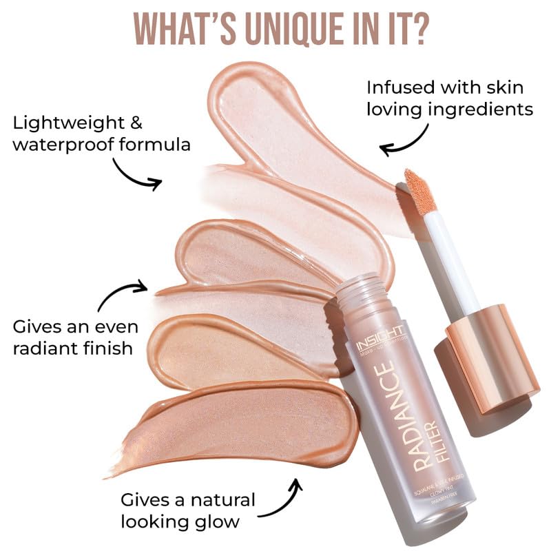 Insight Insight Cosmetics Radiance Filter Liquid Highlighter With Radiance Finish Waterproof Easily Blendable Illuminator For Face Makeup 11gmFD40Tan - Image 2