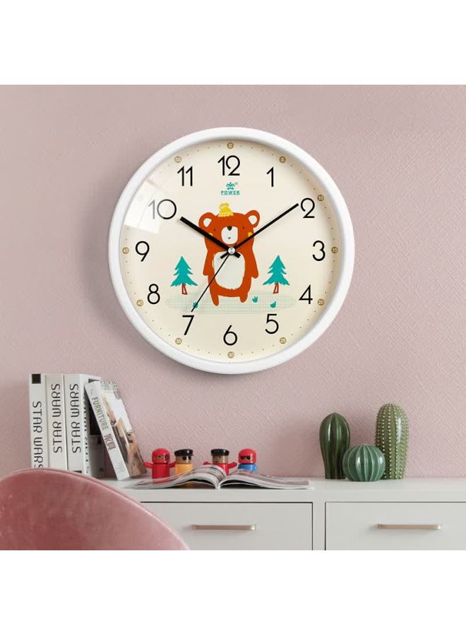 Power Ba Children's Wall Clock Bedroom Clock Cute Student Hanging Clock Slant Clock Cartoon Student Time Recognition 30cm W7 - Image 2