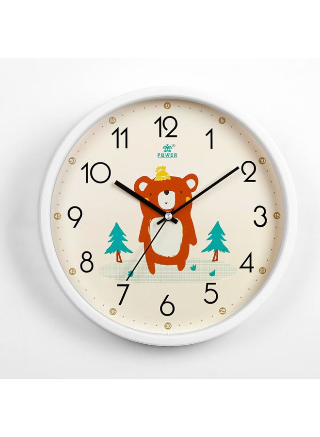 Power Ba Children's Wall Clock Bedroom Clock Cute Student Hanging Clock Slant Clock Cartoon Student Time Recognition 30cm W7 - Image 3