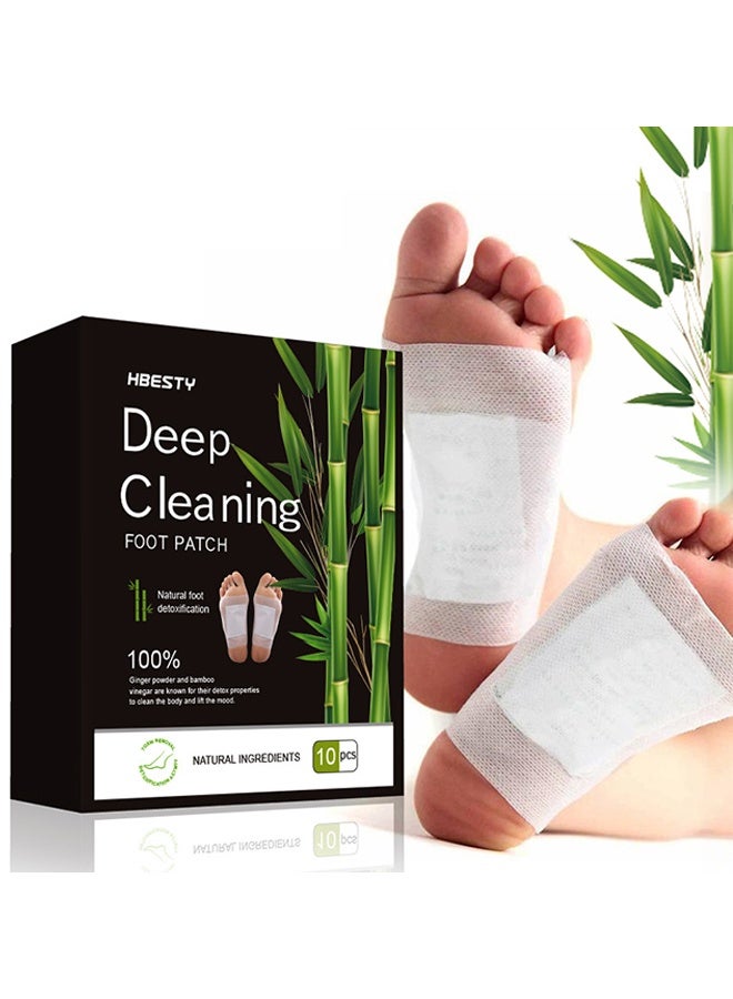 HBESTY Foot Patch (10 PCS), Deep Cleansing Foot Patches with Bamboo Vinegar and Ginger Powder, Relieve Stress, Improve Sleep and Relaxation - Image 1