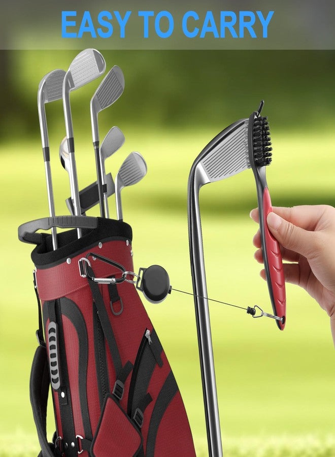 Coeweule 2 Pack Golf Club Brush, Professional Golf Club Cleaner with Retractable Zip-line and Golf Club Cleaner Brush, Handle Comfortable Grip Golf Grooves Cleaner for Easily Attaches to Golf Bag - Image 5