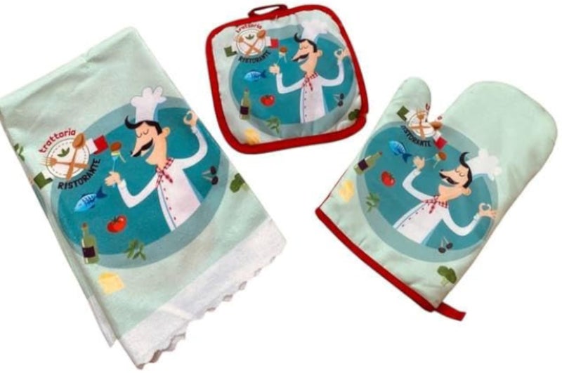 قفازات مطبخ للطهاة - مقاومة للحرارة العالية لتوفير حماية مثالية (3 قطع)