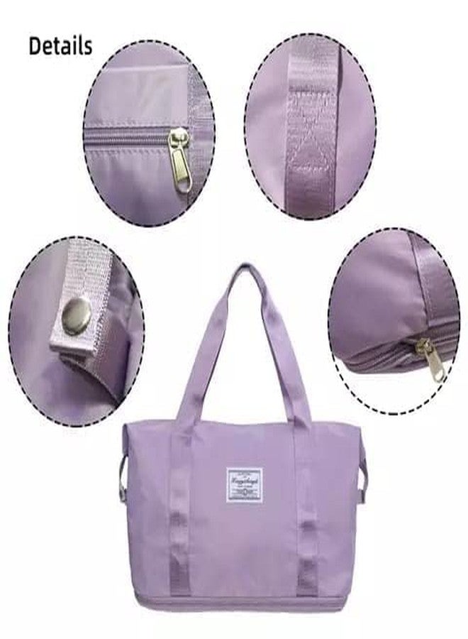 LNT Large Capacity Folding Travel Bag Travel Lightweight Waterproof Carry on Luggage Bags Fixed Strap Dry and Wet Separation Foldable Travel Duffel Bag for Weekender Overnight (Multicolor Random) - Image 5