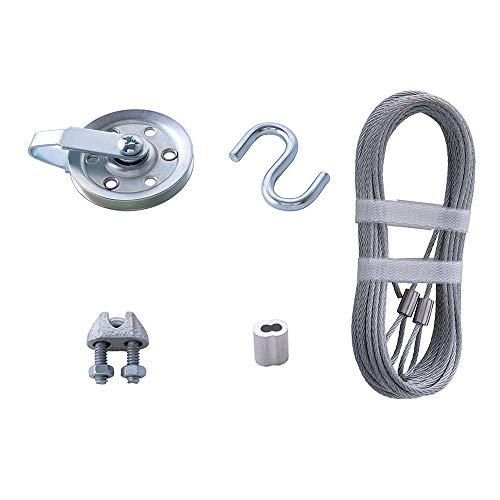 HOME MASTER HARDWARE Cable and Pulley Replacement Kit - 4pcs 3" Heavy Duty Pulleys,2pcs Galvanized Aircraft Cables - 3/32 Diameter 12 Fasteners for Overhead Sectional Garage Doors - Image 5