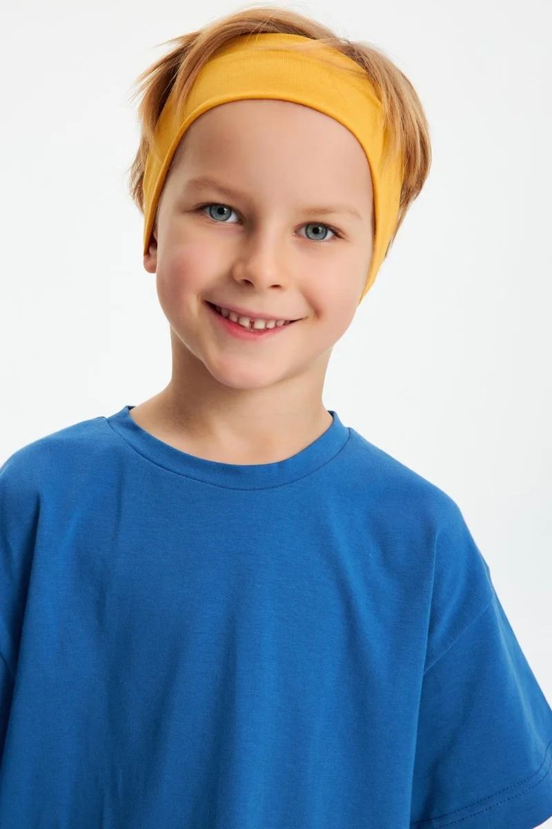 Babygiz Mustard Men's Cotton Combed Non-Slip Anti-Sweat Flexible Hair Band