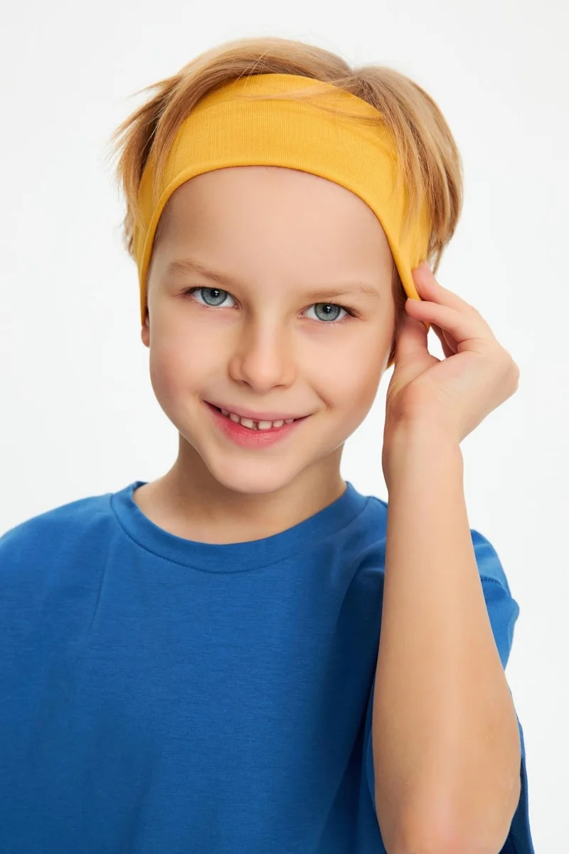 Babygiz Mustard Men's Cotton Combed Non-Slip Anti-Sweat Flexible Hair Band