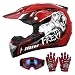 Oumurs DOT Youth Dirt Bike Helmet with Goggles Gloves for 514 Years Old Youth ATV Helmets for Youth Boys Girls Four Wheeler Helmet Motocross BMX MX UTV Offroad Street Go Kart Dirt Bike Race Car - Image 2