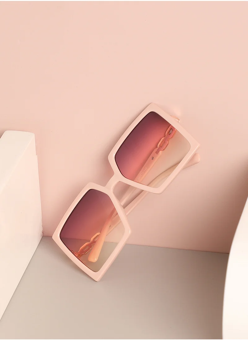 Haute Sauce Pink Rectangular Sunglass