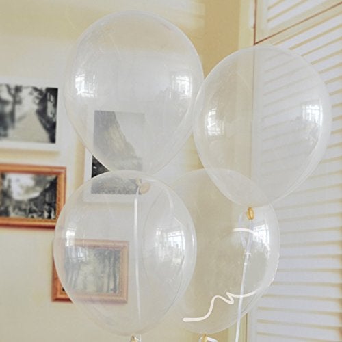 HK balloons® Crystal Clear Balloons(Pack of 35) Birthday Balloons for Decoration - Image 1