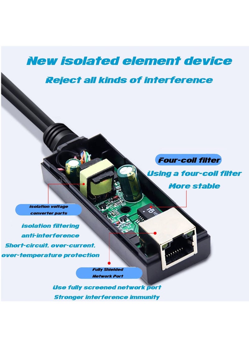 KASTWAVE - Gigabit PoE Splitter 12V 2A, with IEEE 802.3af/at Complian 10-100-1000Mbps Power Over Ethernet Splitter Adapter, for Security IP Camera, Voip Phone, AP, CCTV Surveillance - Image 1
