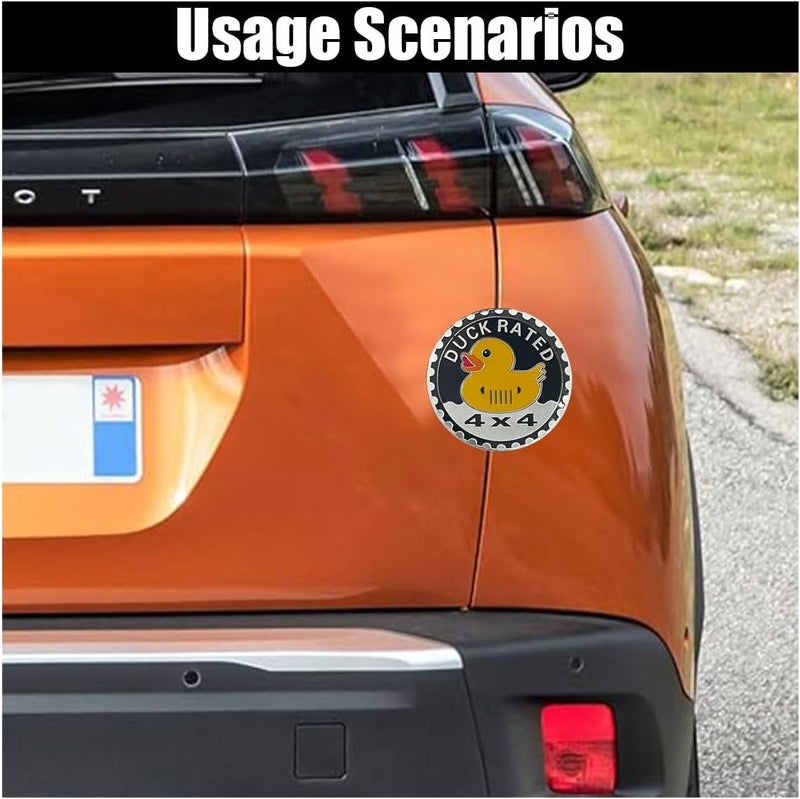 GLSOWEE Duck Badge Rated Car Emblem, 4 x 4 3D Metal Car Badge Decals Stickers Round Emblem Decals, Auto Exterior Emblems Badge Compatible with Vehicles Trucks SUV RV (Duck Rated-B) - Image 5