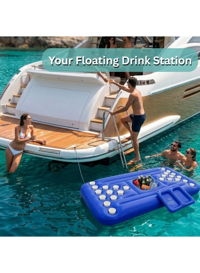 Adventure Lab Inflatable Pool Party Beverage Table – Floating Pong Game for Swimming Pool | Drink Holder with Cup Holes & Ice Storage | Pool Party Accessories for Adults, Beach & Villa Pools - Image 5