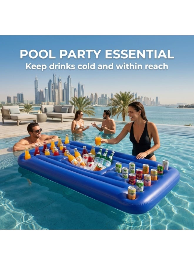 Adventure Lab Inflatable Pool Party Beverage Table – Floating Pong Game for Swimming Pool | Drink Holder with Cup Holes & Ice Storage | Pool Party Accessories for Adults, Beach & Villa Pools - Image 2