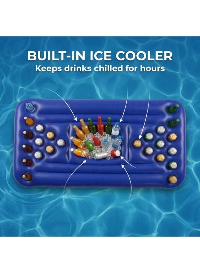 Adventure Lab Inflatable Pool Party Beverage Table – Floating Pong Game for Swimming Pool | Drink Holder with Cup Holes & Ice Storage | Pool Party Accessories for Adults, Beach & Villa Pools - Image 3