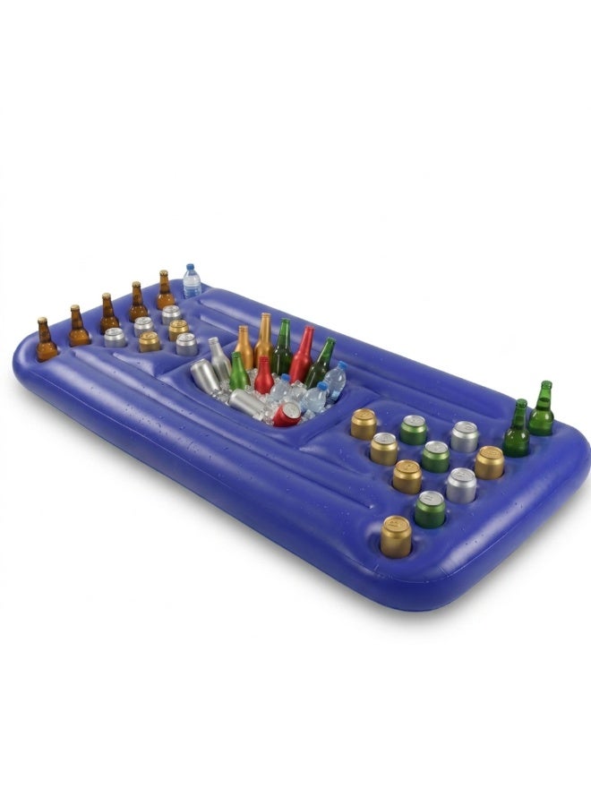 Adventure Lab Inflatable Pool Party Beverage Table – Floating Pong Game for Swimming Pool | Drink Holder with Cup Holes & Ice Storage | Pool Party Accessories for Adults, Beach & Villa Pools - Image 1